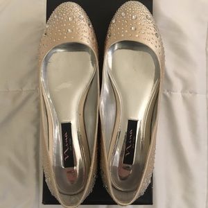 Champagne Bejeweled Flats